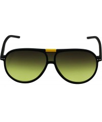 Aviator Classic Retro Hot Aviator Oceanic Gradient Lens Mens Womens Sunglasses - Black/Yellow - CK18DNLIZQ2 $18.76