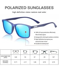 Rectangular Polarized 80's Retro Classic Trendy Stylish Ray Sunglasses for Men Women - Blue - CJ195UGERDC $12.69