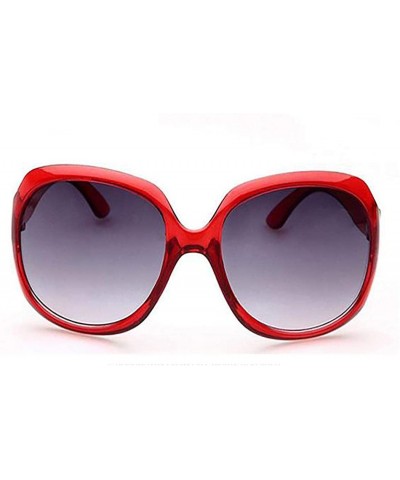 Oversized Women Fashion Personality Travel Oversized Frame Casual Sunglasses Sunglasses - Wine Red - CX18T8OL7N0 $14.54