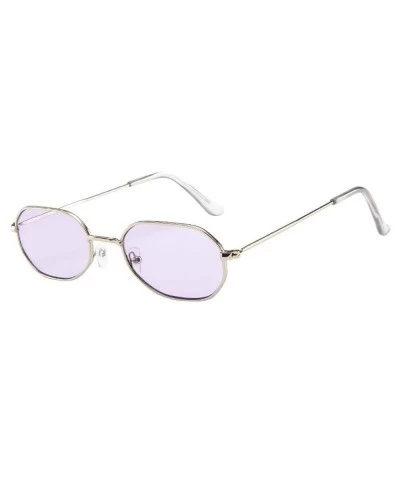 Oval Small Metal Frame Square Sunglasses-Polarized UV400 Protection Oval Metal Frame Eyewear for Men and Women (K) - K - C419...