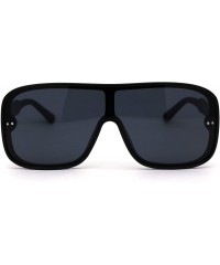 Shield Mens Plastic Shield Racer Retro Gradient Lens Sunglasses - Matte Black Solid Black - C41956WELWQ $10.62