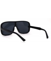 Shield Mens Plastic Shield Racer Retro Gradient Lens Sunglasses - Matte Black Solid Black - C41956WELWQ $10.62