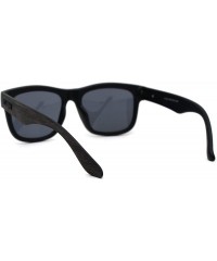Sport Mens Brushed Wood Grain Sport Horn Rim Black Lens Sunglasses - Brown Wood Grain - CP194UNHK60 $12.01