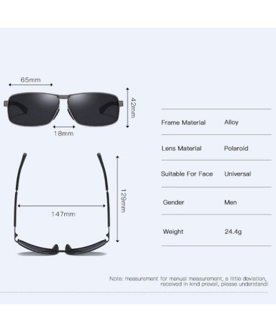 Aviator Polarizing sunglasses Classic square full frame sunglasses Driving Sunglasses - A - C018QCC782T $29.08