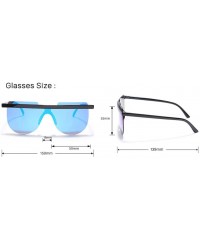 Sport Big Frame Sunglasses Retro One-Piece Sun Visor Men and Women Bright Black Glasses - 1 - CZ190O6UROZ $32.07