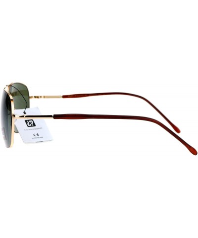 Square Air Force Fashion Sunglasses Square Aviator Unisex Designer Shades UV 400 - Gold (Green) - CM1879294RC $7.86
