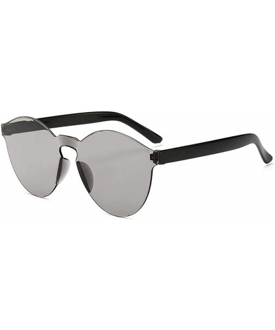 Round Unisex Fashion Candy Colors Round Outdoor Sunglasses Sunglasses - Silver - CL190R0IK8W $11.41