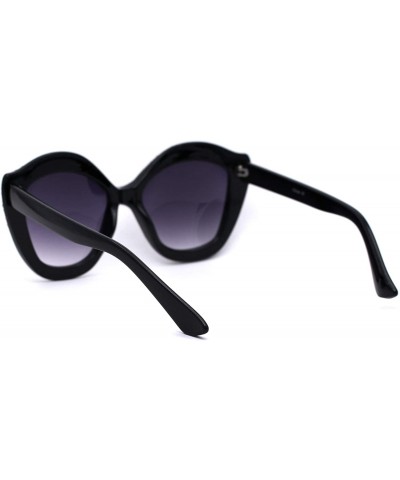 Butterfly Womens Rhinestone Studded Butterfly Chic Plastic Sunglasses - Black Smoke - CA1959K6YR3 $11.83