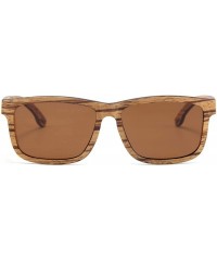 Rectangular Wood Polarized Sunglasses for Men and Women - Rectangular Collection - UV Protected - Portos - C0192ASGLQO $52.83