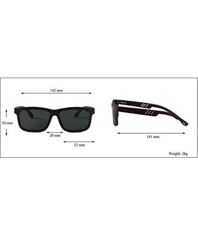 Rectangular Wood Polarized Sunglasses for Men and Women - Rectangular Collection - UV Protected - Portos - C0192ASGLQO $52.83