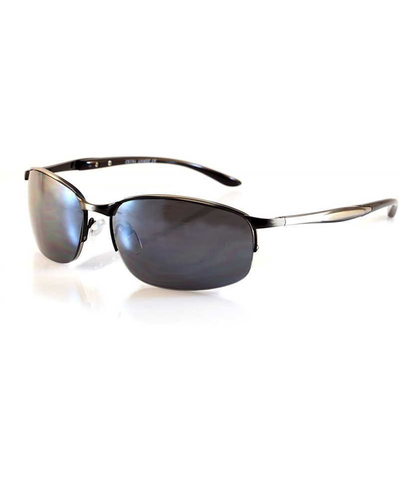Rimless Mens Sports Driving Semi-Rimless Rectangular Smoke Lens Sunglasses Spring Hinge A066 - Black/ Black Sd - CU189H4ZY7R ...