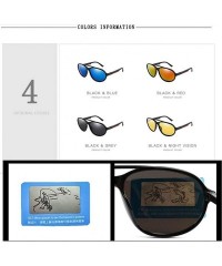Oversized Vintage Men Polarized Sunglasses Male Pilot Oversized Sun Glasses Driving Shades Eyewear UV400 - Black Blue - C8199...
