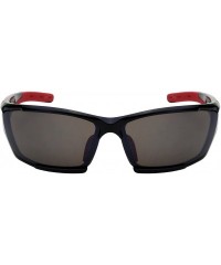 Sport Premium Sports Sunglasses w/Flash Mirror Lens 570087MMT-FM - Black - CG12K07OXJ3 $10.71