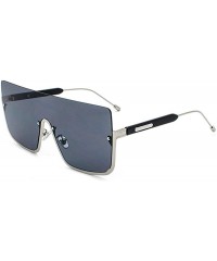 Square 2019 new fashion brand designer metal half frame frog mirror unisex trend sunglasses UV400 - Back Grey - C018LWRMCQU $...
