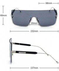 Square 2019 new fashion brand designer metal half frame frog mirror unisex trend sunglasses UV400 - Back Grey - C018LWRMCQU $...