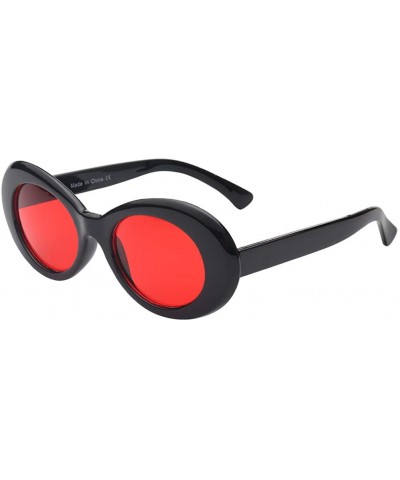 Goggle Women Retro Vintage Fashion Oval Round Clout Goggles Sunglasses - Red - CM18I0I5927 $18.38