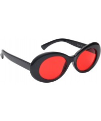 Goggle Women Retro Vintage Fashion Oval Round Clout Goggles Sunglasses - Red - CM18I0I5927 $9.19