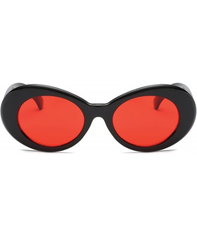 Goggle Women Retro Vintage Fashion Oval Round Clout Goggles Sunglasses - Red - CM18I0I5927 $9.19