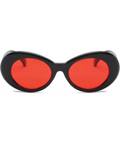 Goggle Women Retro Vintage Fashion Oval Round Clout Goggles Sunglasses - Red - CM18I0I5927 $9.19