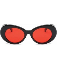 Goggle Women Retro Vintage Fashion Oval Round Clout Goggles Sunglasses - Red - CM18I0I5927 $9.19