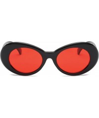 Goggle Women Retro Vintage Fashion Oval Round Clout Goggles Sunglasses - Red - CM18I0I5927 $9.19