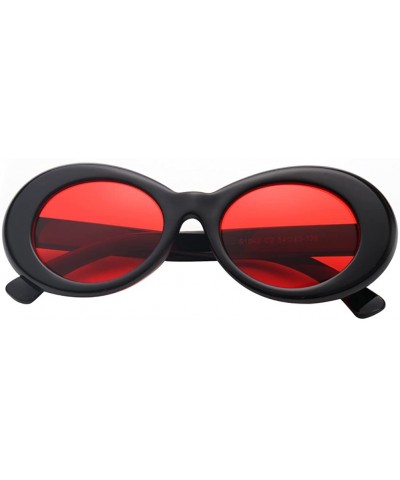 Goggle Women Retro Vintage Fashion Oval Round Clout Goggles Sunglasses - Red - CM18I0I5927 $9.19