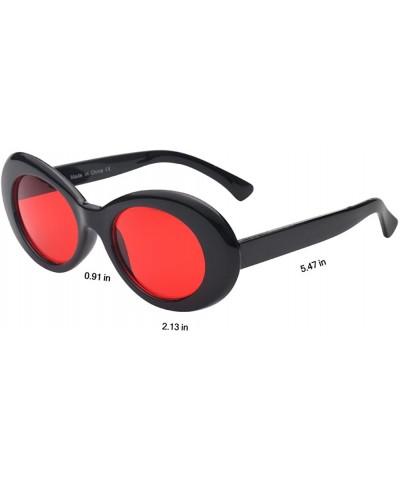 Goggle Women Retro Vintage Fashion Oval Round Clout Goggles Sunglasses - Red - CM18I0I5927 $9.19