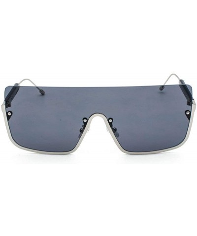 Square 2019 new fashion brand designer metal half frame frog mirror unisex trend sunglasses UV400 - Back Grey - C018LWRMCQU $...