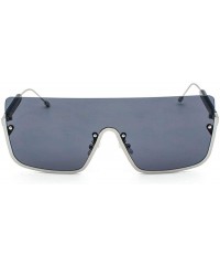 Square 2019 new fashion brand designer metal half frame frog mirror unisex trend sunglasses UV400 - Back Grey - C018LWRMCQU $...