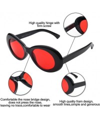 Goggle Women Retro Vintage Fashion Oval Round Clout Goggles Sunglasses - Red - CM18I0I5927 $9.19