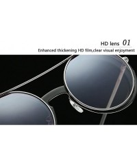 Wayfarer Special Round Mirror Eyeglasses Metal Fashion Sunglasses for Men Women - Brown - CG18G7SX8LW $19.37