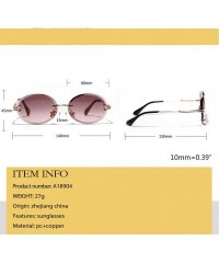 Oval 1Pair Diamond Cut Retro Oval Sunglasses Female Borderless Glasses Decor Gifts - Blue - C1199QII35U $10.06