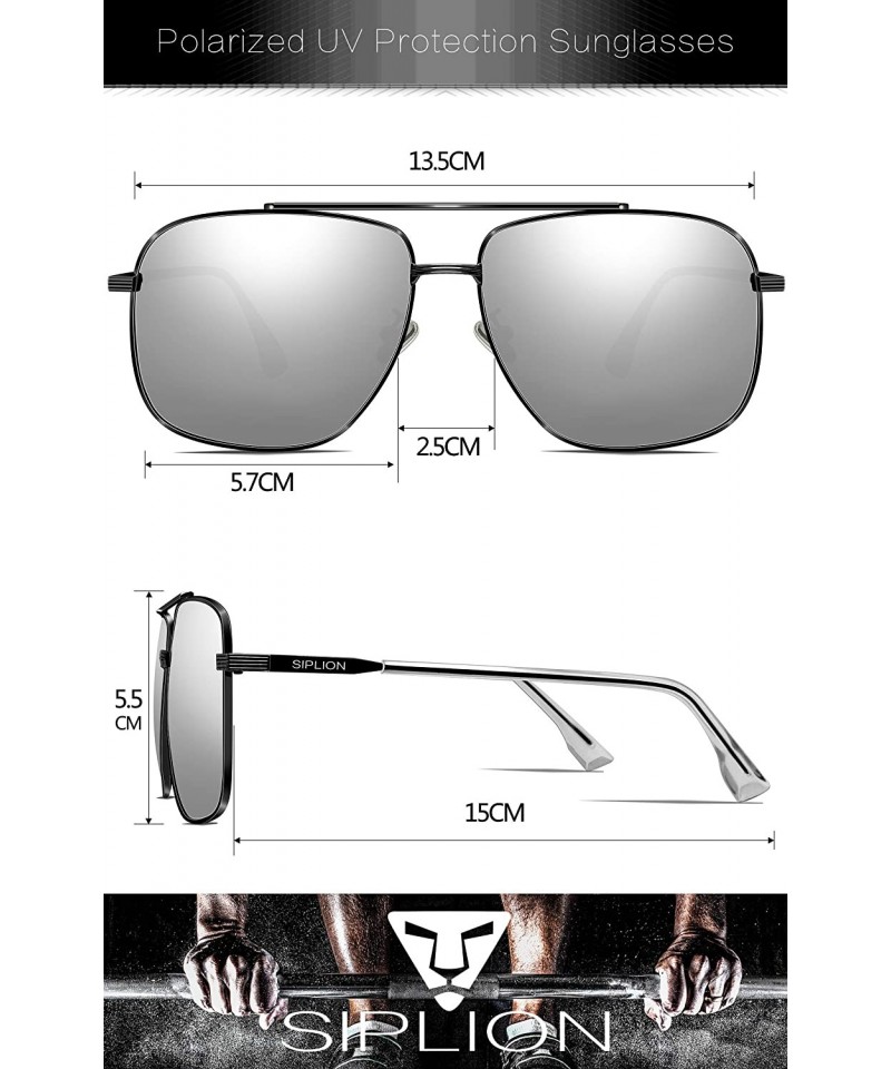 Men's Driving Sunglasses Polarized UV Protection Rectangular Metal