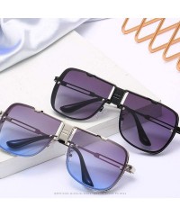 Square Retro Pilot metal square sunglasses for men woman Flight mechanical sunglasses UV400 Protection - 1 - CH19249S4H4 $26.53