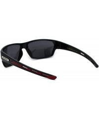 Sport Polarized 90s Sport Warp Rectangle Light Weight Plastic Sunglasses - Black Red Black - CE195ED77OT $10.43