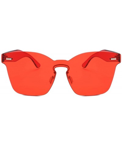 Rimless Fashion Polarized Sunglasses For Women - REYO Unisex Chic Shades Acetate Frame UV Glasses Sunglasses - Red - C218NUIG...