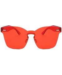 Rimless Fashion Polarized Sunglasses For Women - REYO Unisex Chic Shades Acetate Frame UV Glasses Sunglasses - Red - C218NUIG...