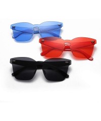 Rimless Fashion Polarized Sunglasses For Women - REYO Unisex Chic Shades Acetate Frame UV Glasses Sunglasses - Red - C218NUIG...