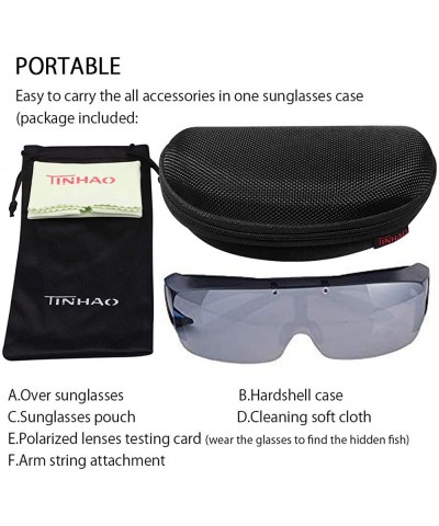 Wrap Mens Polarized Flip Up Fitover Sunglasses with Mirrored Lenses - Black - CL185QMU2SU $21.52