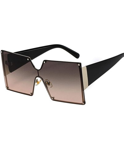 Rimless Big Box One Piece Sunglasses Personality Frameless Ladies Sunglasses Trend Sunglasses - CM18X85706W $44.34