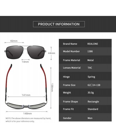 Rectangular Men's Polarized Sunglasses- Rectangular Driving C2 - C2 - CY195ZW7S7U $66.61