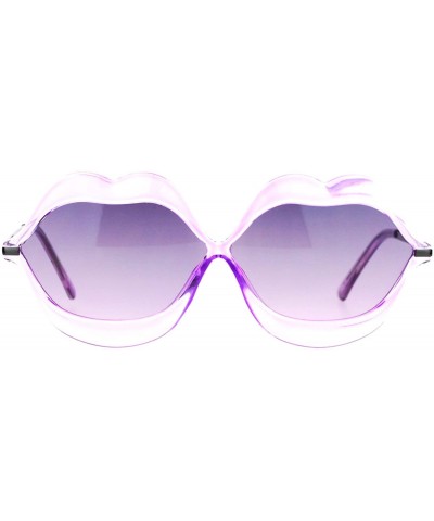 Oval Love Lip Shape Kiss Womens Sunglasses - Purple - CV12K07R9T9 $18.25