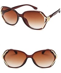 Oversized Women Fashion Personality Travel Oversized Frame Sunglasses Sunglasses - Light Brown - CM18T0QWIAH $20.74