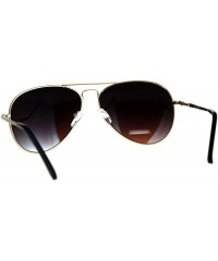 Aviator Classic Cop Aviator Sunglasses Metal Frame Spring Hinge Mirrored Lens - Gold (Blue Mirror) - CU18HKX0GCR $7.26