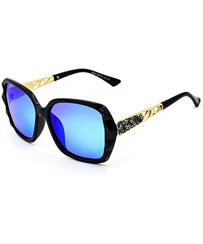 Goggle 2018 Women Classic Oversized Polarized Sunglasses Fashion Modern Shades 100% UV Protection - Black/Blue - CG18CG7G2AM ...