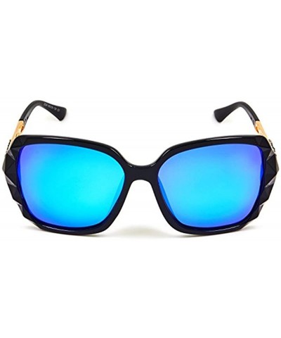 Goggle 2018 Women Classic Oversized Polarized Sunglasses Fashion Modern Shades 100% UV Protection - Black/Blue - CG18CG7G2AM ...