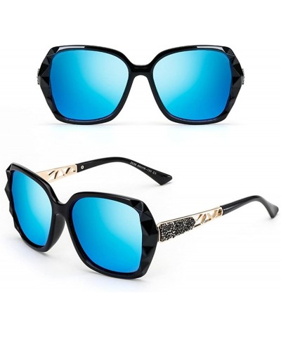 Goggle 2018 Women Classic Oversized Polarized Sunglasses Fashion Modern Shades 100% UV Protection - Black/Blue - CG18CG7G2AM ...