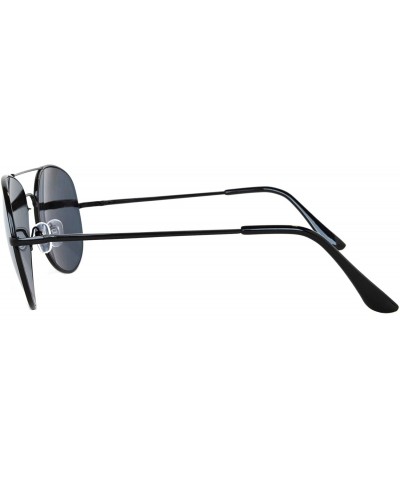 Aviator Full Mirror Lens Colored Metal Frame with Spring Hinge - Black Frame Silver Lens - CF11MZ9TEI5 $11.32