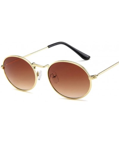 Oval Sunglasses Glasses Luxury Vintage - Tea - CI198O8RNTX $49.01