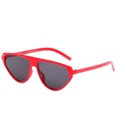 Cat Eye Vintage Cateye Sunglasses for Women Retro Cat Eye Rimmed Plastic Frame Sunglasses - Red - CC18NCZHQ6W $8.34
